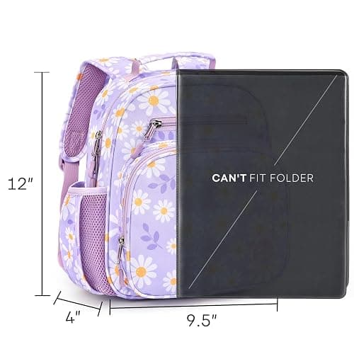 mibasies Toddler Backpack for Girls 2-4: Preschool Kindergarten Backpack - Cute Kids Backpacks for Girls - Daisy Purple thumbnail 3