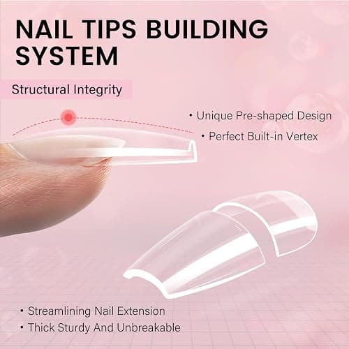 AILLSA Nail Extension Kit Medium Square Nail Tips 224pcs | Upgrade Glue Gel for Fake Tips Press on Nails, Nail Extensions Kit with Portable Nail Lamp for Beginners thumbnail 3