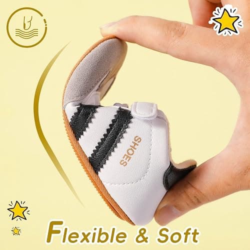 Adorable Baby Shoes for Boys Girls Non Slip Breathable Lightweight Infant Walking Shoes Comfy Pull On Newborn Baby Sneakers thumbnail 3