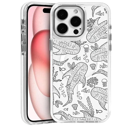 Generic Case for iPhone 14,Whale Shark Coral Reef Ocean Phone Case for Girl Women,Compatible with MagSafe,Scratch Resistant Shockproof Cover Clear Phone Case for iPhone 14 - Image 1
