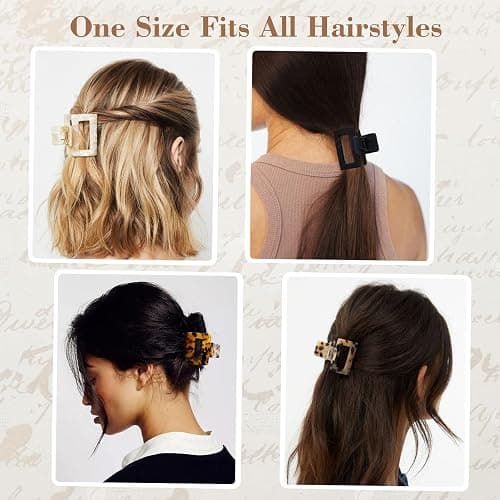 TEBIEKOY Hair Claw Clips for Women 4Pcs 2" Small Claw Clips Tortoise Shell Leopard Hair Clips for Thin Thick Hair Strong Hold Acetate French Clip Nonslip Jaw Clip Hair Accessories thumbnail 4