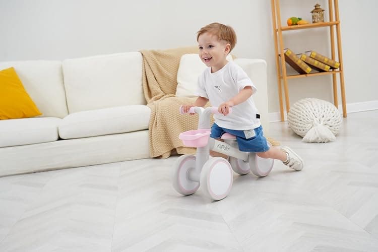KidRoller Kid's Balance Bikes for 1 Year Old Boys and Girls, 12-36 Months Toddler Ride-on with Adjustable Seat and a Front Basket, First Birthday Gifts (Pink) thumbnail 5
