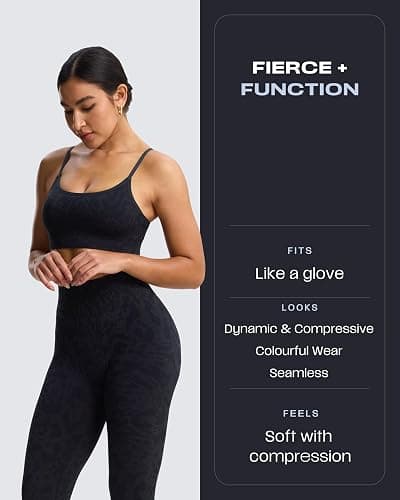 Aoxjox Women's High Waist Seamless Camo Scrunch Legging Knit Workout Yoga Pants 23" thumbnail 3