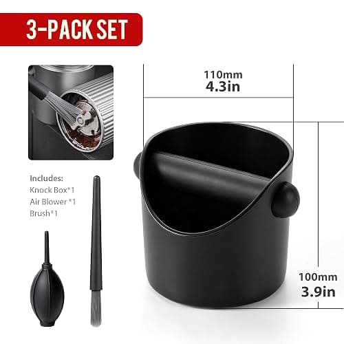 Li&Zhao Espresso Knock Box - Premium Knock Box for Espresso Machines with Non-Slip Base, Includes Brush and Dust Blower, Knock Box Espresso Accessory for Home, Suitable for 51-53mm Knock Box(Black) thumbnail 6