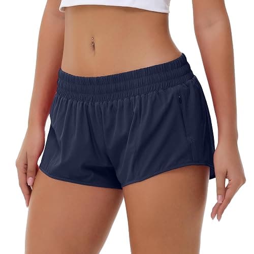 Aurefin Lightweight Athletic Shorts for Women, Quick Dry Running Shorts with Zip Pocket and Liner Womens Gym Workout Shorts - Image 1