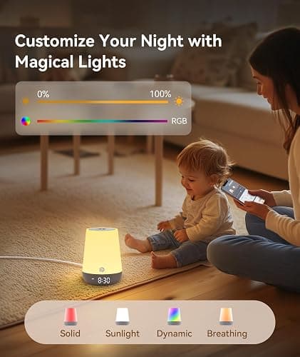 Dreamegg Sleep Trainer Clock for Kids - White Noise Machine with 34 Soothing Sounds, Alarm Clock with Lights, Ok to Wake, Nap Timer, White Noise App Control for Nursery Sleep Bedroom Routine thumbnail 4