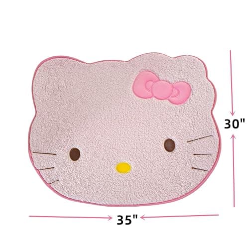 SOFPRO Area Rugs Kawaii Carpet Super Soft Area Rugs Cute Cartoon Kitten Face Pattern Bedroom Mats，Luxury Shaggy High Absorbent and Anti Slip thumbnail 2