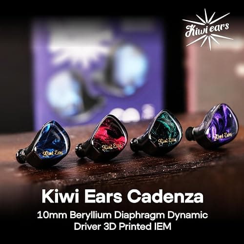 Linsoul Kiwi Ears Cadenza 10mm Beryllium Dynamic Driver IEM 3D Printed with Detachable Interchangeable Plug 0.78 2pin 3.5mm IEM Cable for Musician Audiophile (Purple) thumbnail 2