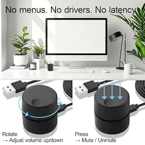 ELFJMZP USB Volume Control Knob – Physical Audio Control with Magnetic Base thumbnail 5