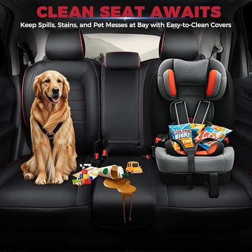 FREESOO for Honda CRV Seat Covers 2023–2026 Full Set, Custom Fit, 4‑Layer Waterproof, Breathable Faux Leather, Durable Car Seat Protector for EX/EXL/LX/Sport/Sport Touring/TrailSport (Black) thumbnail 6