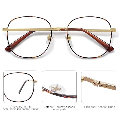 SOJOS Classic Square Blue Light Blocking Glasses for Women Men Stylish Computer Glasses SJ1137 thumbnail 3