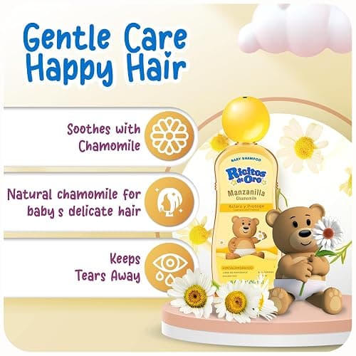 Ricitos de Oro Baby Shampoo with Chamomile – Gentle and Tear-Free Formula for Babies and Kids, Natural Lightening and Soft Conditioning Hair Care, Paraben-Free, Safe Daily Use, 8.4 fl oz, 3-Pack thumbnail 3
