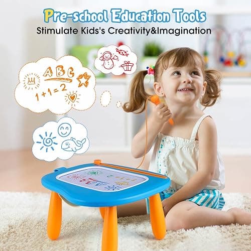 Smasiagon Magnetic Drawing Board for Kids - Toddler Toys for Age 1-2 Boys Girls - Educational Learning Toys for 1 2 3 Year Old Baby Birthday Gifts (Blue) thumbnail 7