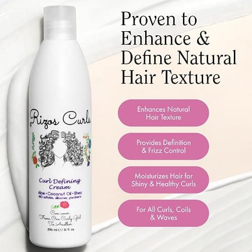 Rizos Curls Curl Defining Cream for Wavy, Curly, Coily Hair – Frizz Control, Defines, Softens, Moisturizes, Adds Shine for 1a–4c Hair Types – Sulfate & Paraben thumbnail 5