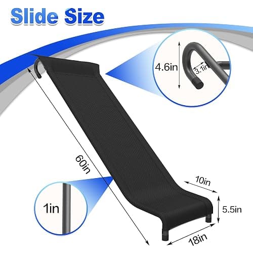 Polwkscas Universal Trampoline Ladder Slide kit, Trampoline Ladder with Slide for Children Kids 3 Step Wide Trampoline Safety Ladder Stairs and Strong Tear Resistant with Cushioned Sections Slide thumbnail 4