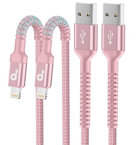 iPhone Charger 6FT 2Pack, Lightning Cable [Apple MFi Certified] iPhone Fast Charging Cord Compatible with iPhone 14/13/12/11 Pro Max/XS MAX/XR/8/7/Plus/6S/6/SE/5S/iPad (Pink) - Image 1