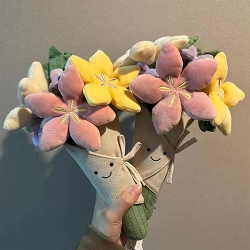 ALEEIK Cute Flower Plush Doll Stuffed Plant Plushie Soft Flower Doll Lovely Smiling Face，Decor Home Andbedroom Sweet Gifts for Women for Boys and Girls thumbnail 5