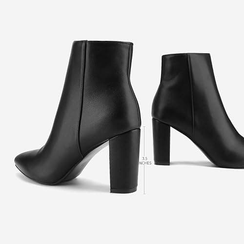 DREAM PAIRS Women's Chunky Heel Ankle Booties Pointed Toe Short Boots thumbnail 5
