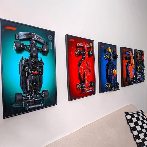 WETCEAOM Display Wallboard for Lego Technic Ferrari SF-24 F1 Car 42207, Compatible with Ferrari F1 Car Display Frame, Ideas for Lego Car Wall Mount Display Lovers, Only Frame (31.5x19.7in) thumbnail 9