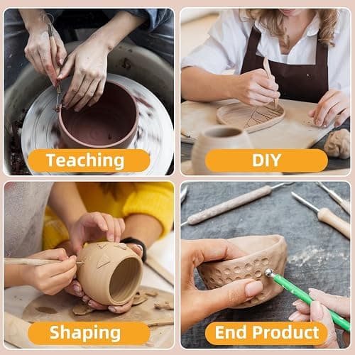 Leyclub 29 PCS Clay Tool, Clay Sculpting Tools Kit, Pottery Tools Can be Used for Stippling, Carving, Molding, and Shaping Clay Crafts, for Beginners, Hobbyists, Artists thumbnail 8