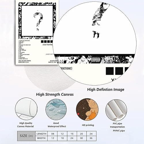 Sumooa 2 PCS Xxxtentacion Poster Rapper Music Album Cover Für Zimmer, Ästhetische Leinwand-Wandkunst, Schlafzimmer-Dekor 12x18inch(30x45cm) thumbnail 5