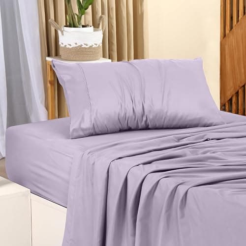 Utopia Bedding Twin Sheet Set – 3 Piece Bed Sheets for Twin Size Bed, Soft and Breathable Microfiber, Includes 1 Fitted Sheet, 1 Flat Sheet and 1 Pillowcase (Lavender) thumbnail 2