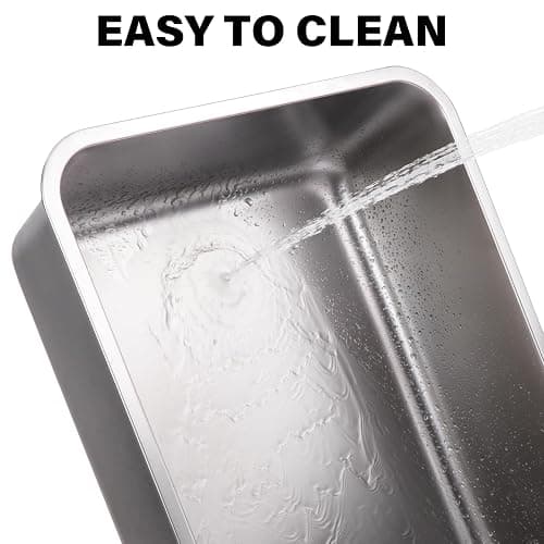 Nyutu Stainless Steel Litter Box - Metal Cat Litter Box -4“ H Cat Litterbox Low Entry Pet Toilet Supplies for Kitty, Kitten, Rabbit, Puppy,No Stick Easy Clean-No Smell thumbnail 3