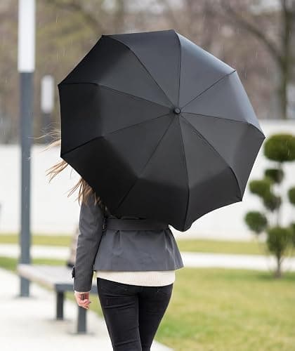 Rain-Mate Windproof Compact Umbrellas for Rain - Strong Reinforced Fiberglass Rib Design & Auto Open & Close - Portable Folding Travel Umbrella - Lightweight & Packable for Women & Men, Easy Collapse thumbnail 8