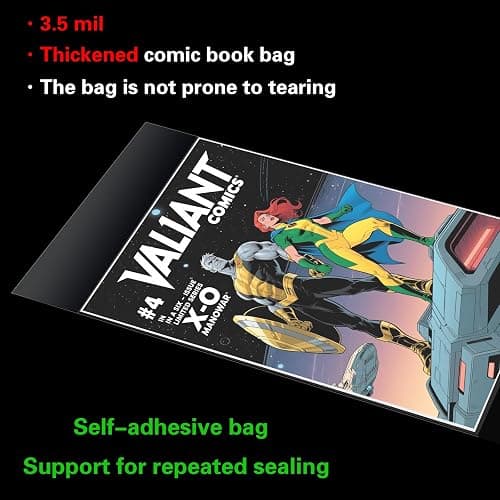 200ct Current Comic Book Bags,3.5 Mil Thick Comic Book Sleeves,Acid-Free Crystal Clear,7.2 X 10.5 inch,Archival Quality,Fits Standard Comic Book Storage thumbnail 5