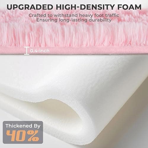 OPPODREAM 4x6 Pink Rugs for Bedroom, Ultra-Soft Fluffy Area Rugs for Living Room, 4 x 6 Shag Carpet for Nursery, Kids, Girl, Boy, Baby, Plush, Fuzzy, Shaggy, Cute Home Decor thumbnail 4