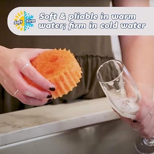 Scrub Daddy Sponge Set -Colors -Scratch-Free Sponges for Dishes and Home,Odor Resistant, Soft in Warm Water, Firm in Cold, Deep Cleaning, Dishwasher Safe,Multi-use,Functional,Ergonomic,Multicolor,3 Count (Pack of 1) thumbnail 3
