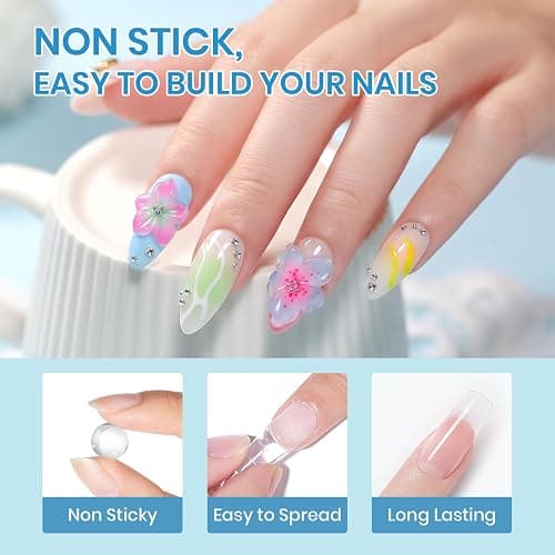 3D Sculpting Gel for Nail Art Clear Molding Gel for Nails with UV Nail Lamp | Non Stick Hand Hard Gel for Nails with Dual Form for Carving Patterns Decoration Nail Art Home Manicure DIY thumbnail 7