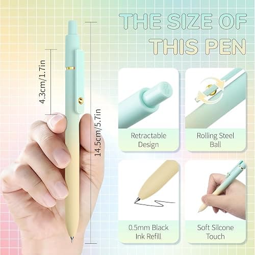 YOXMJDB Gel Pens, 6 Pcs Fine Point Smooth Writing Pens Cute Pens for Women, High-End Series 0.5mm Black Ink Pens for Journaling Note Taking, School Office Supplies (6 Pcs Gold Gradient) thumbnail 3