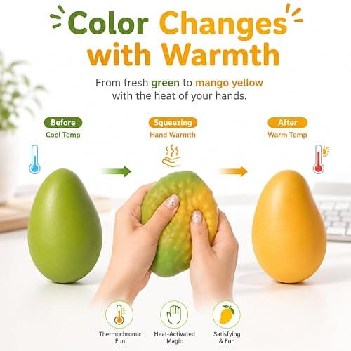 Crunchy Mango Squishy, Moldable Realistic Food Squeeze Toy for Adults 1pcs | Moldable Crunchy Mango Squishy, ASMR Slushy Texture, Non-rebound Squeeze Toy, Adult Stress Relief Party Favor thumbnail 4