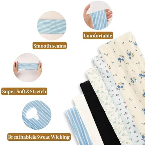 Yiwafu Yoga Headbands for Women, Non Slip Elastic Sweat Hairbands, Solid Color Head Accessories Headscarves Hair Hoop, Sweat-Absorbing Hairbands for Sports, Fitness, Running thumbnail 3