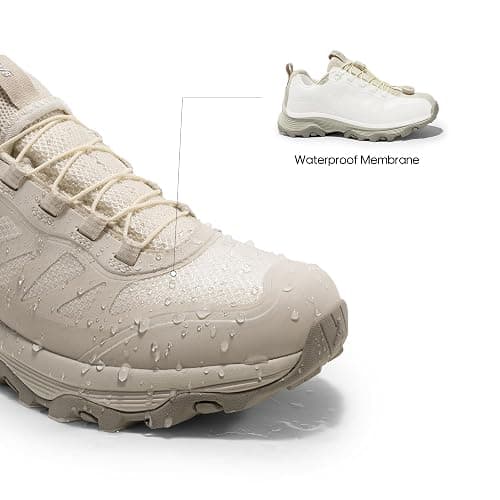 NORTIV 8 Women's Waterproof Hiking Shoes Quick Laces Outdoors Walking Trekking Camping Tennis Sneakers Canyon - 11 - Khaki thumbnail 2