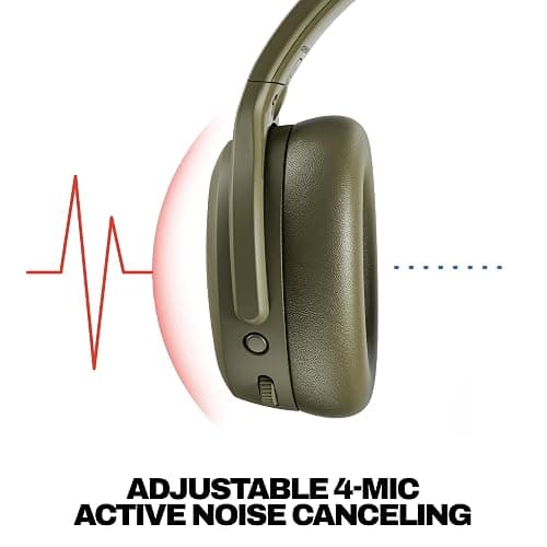Skullcandy Crusher ANC 2 Wireless Over-Ear Bluetooth Headphones with Multi-Sensory Bass, Active Noise Cancelling, Up to 60 Hours Battery, Microphone for iPhone Android - Drab thumbnail 4