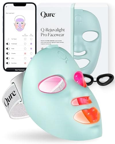 Qure Red Light Therapy for Face – LED Mask with 5 Light Modes for Anti-Aging, Acne, Wrinkles & Dark Spots, 3-Min Wireless Daily Treatments, Smart App Control with Reminders, FDA Cleared - Image 1