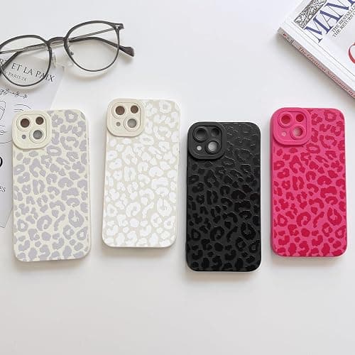 NITITOP Compatible with iPhone 15 Case Cute Vintage Leopard Print Design for Women Girls Men Boys Aesthetic Cheetah Soft TPU Shockproof Protective Anti Scratch Protective Cover - Black | Vintage, Cheetah, Precision camera cutouts, For girl woman, Slim fit, Soft TPU, Anti scratch, Shockproof thumbnail 7