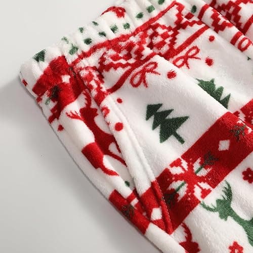 Christmas Pajama Pants for Women Fleece Elastic Waist Wide Leg Lounge Pants | Soft,Cotton Blend,Christmas Print,Sleep Pants,Warm,Winter,Relaxed Fit,Christmas,Lounge Pajama Outfits with Pockets thumbnail 7