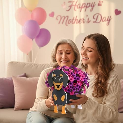strolfay Dachshund Dog Planter, Cute Animal Shaped Plant Pot, Dog Flower Pot, Spring Planter Gifts for Women & Pet Lovers, Indoor Outdoor Garden Home Office Decor, 9.45 x 7.5 x 13.39 Inches thumbnail 8