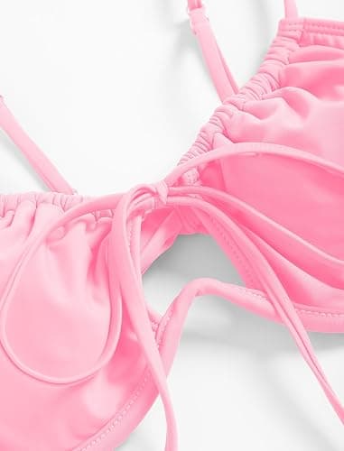 ZAFUL Women High Cut Bikini Sets String Sexy Swimsuit Two Piece Underwire Bathing Suit Brazilian Cheeky Cut Out Cute Swimwear thumbnail 7