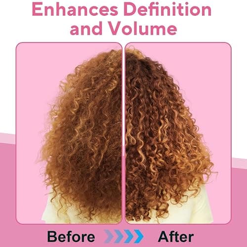Bounce Curl Brush, Curly Defining Hair Styling Brush Shaping for Women and Men Less Reducing Pulling Detangling Shaping Curl Separation (Pink) thumbnail 4
