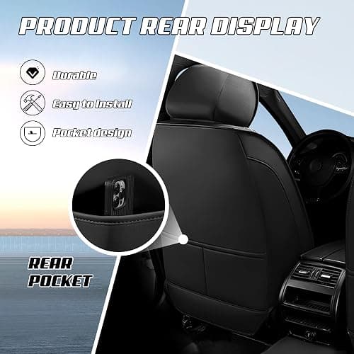 ACDY Car Seat Covers Fit for Ford F-150/F-250/F-350 2009-2026, Stylish Sport Seat Cover, Waterproof Wear-Resistant Premium Car Seat Cover，Ford F-150 2025 Seat Covers. (2 Pcs Front/Black) thumbnail 2