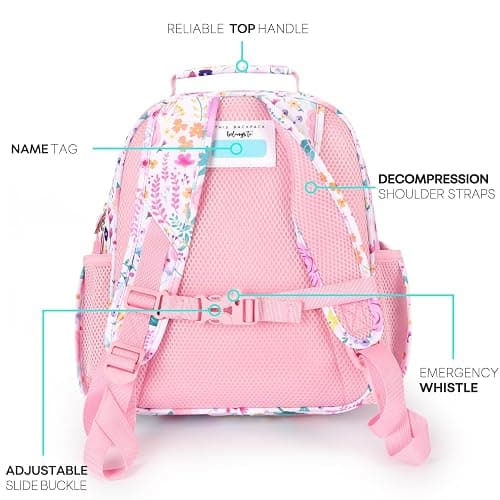 mibasies Toddler Backpack for Girls 2-4: Preschool Kindergarten Backpack - Cute Kids Backpacks for Girls - Flower Pink thumbnail 8