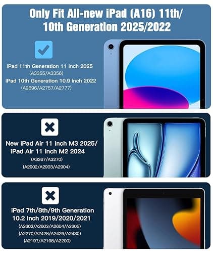 TiMOVO Case for iPad (A16) 11th Generation 11 Inch 2025, iPad 10th Generation Case 10.9 Inch 2022 with Pencil Holder,Slim Protective Cover with Clear Back Shell,Auto Wake/Sleep, Abyss Blue thumbnail 2
