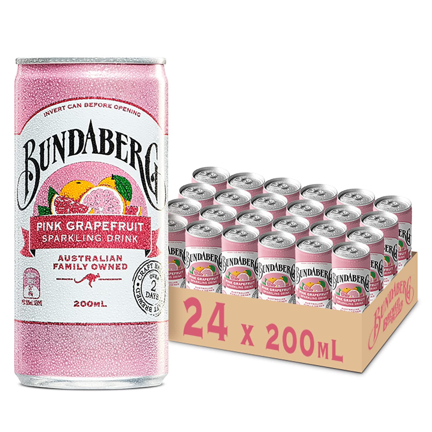 Bundaberg Pink Grapefruit Mini Cans - 24 Pack - Image 1