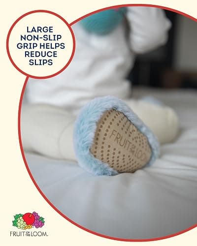 Fruit of the Loom Cozy Thermal Wrap Booties with Non-slip Grips for Baby Girls, Boys, Unisex - thumbnail 3