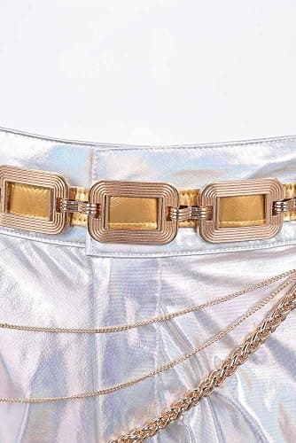 BAEHEU Demon Hunters Rumi Cosplay Costume Idol White Shirt High Neck Crop Tank Top Shorts Gold Belt Halloween Outfit thumbnail 4