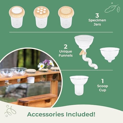 Guidecraft Acadia Kids' Outdoor Mud Kitchen Playset - Pretend Play Kitchen with Sink, Stove, and Accessories | Wooden Backyard Playset | Outdoor Play Furniture for Kids | Outdoor Toddler Activities thumbnail 6